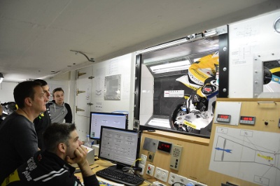 Pruebas en el túnel de viento del Kalex Moto2 en el Túnel de Viento hepia de Ginebra