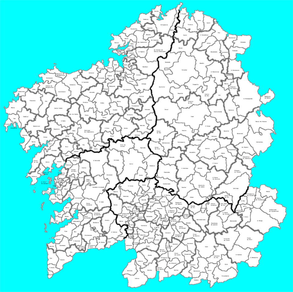 Mapa dos concellos de Galicia