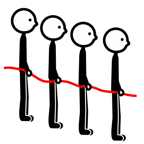 Personas formando una fila