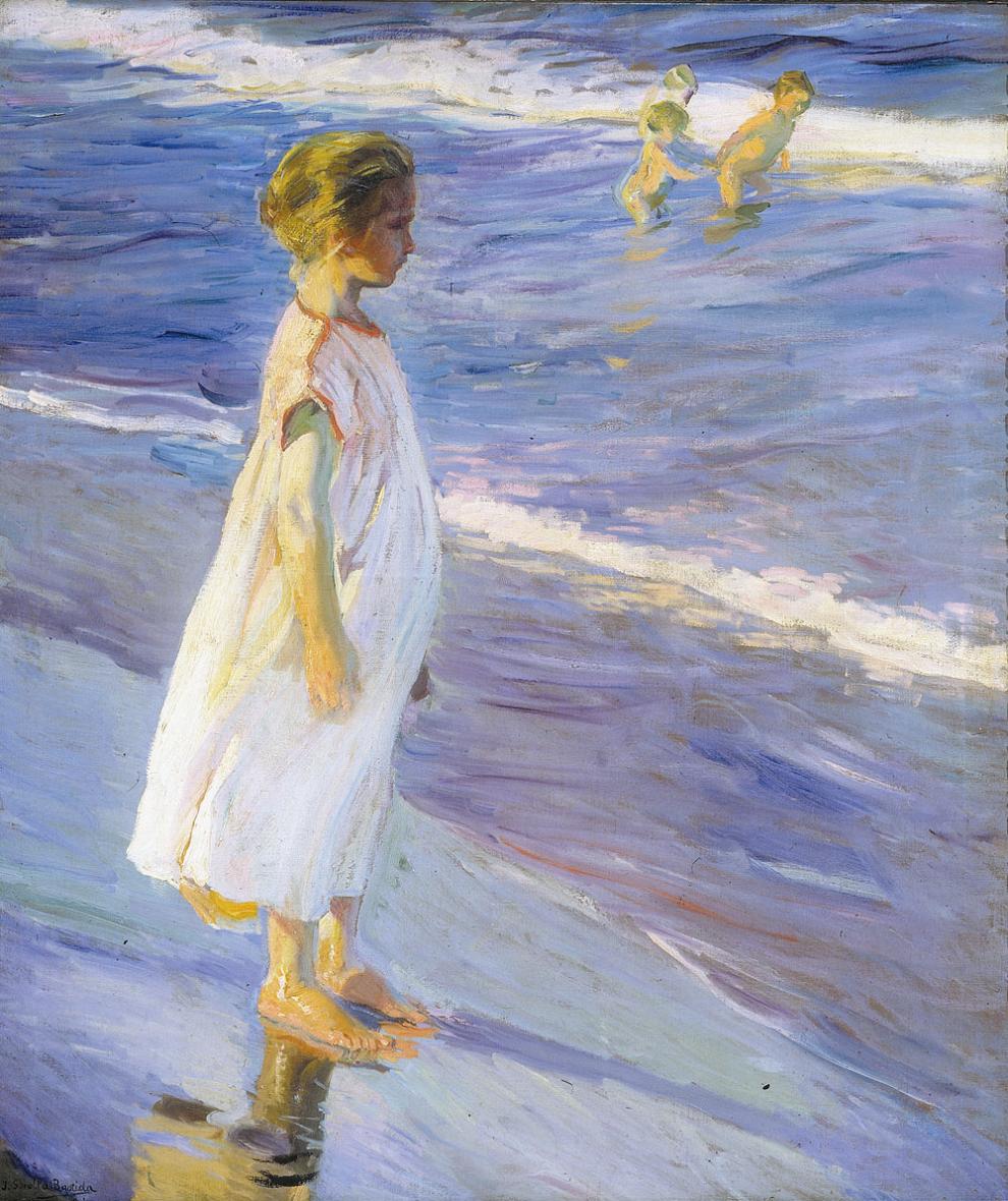 Cadro Sorolla Imaxe dunha nena no mar