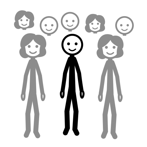 Persoa dentro dun grupo