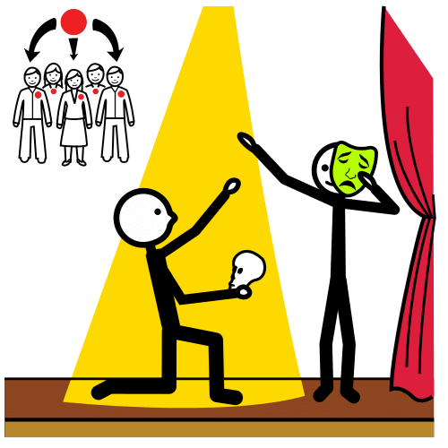 Pictograma dunha compañía de teatro