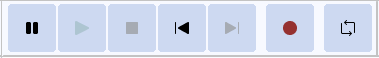 Imaxe que amosa a barra de controis de gravación de Audacity.