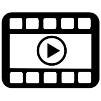 Pictograma que amosa un símbolo de reprodución de vídeo en liña.