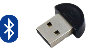 Logotipo bluetooth e conector bluetooth USB