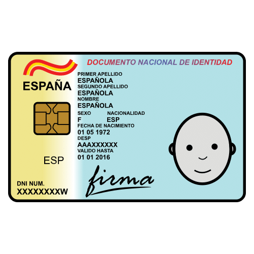 Pictograma Arasaac coa imaxe dun DNI