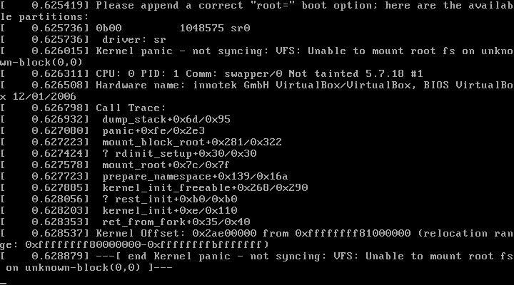 Pantalla durante a carga do núcleo do sistema operativo.