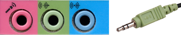 Portos e conector jack 3,5 mm