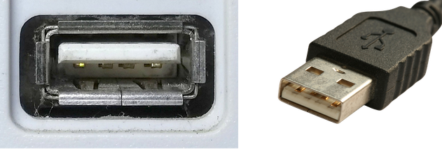 Porto e conector USB A