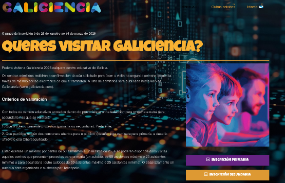Captura de pantalla da web de Galiciencia.
