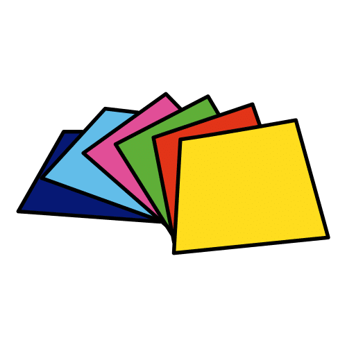 Cartolinas de cores.