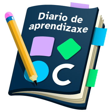 Imaxe do diario de aprendizaxe no proxecto cREAgal. Amosa un lapis e un caderno co logotipo do proxecto na tapa.