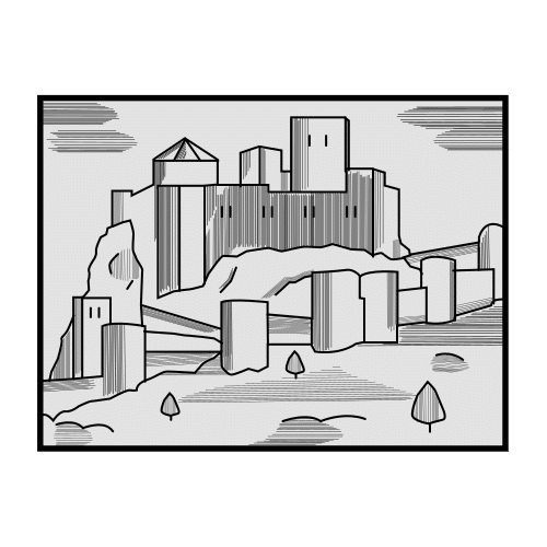 Imaxe dun gravado dun castelo