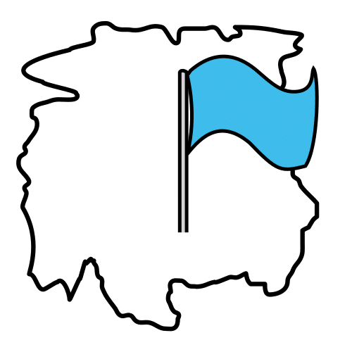 Imaxe dun territorio cunha bandeira