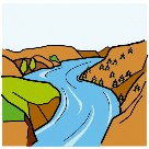 Pictograma dun río con curvas sinuosas
