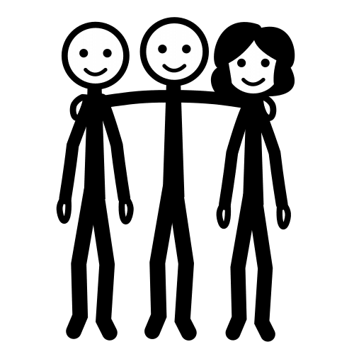 Pictograma que amosa un grupo de persoas formando un grupo.