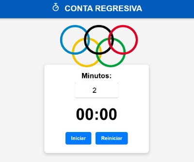 Captura de pantalla da conta regresiva olímpica creada para o breakout.