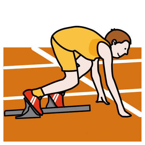 Pictograma dunha persoa realizando unha saída de atletismo