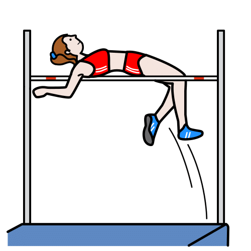 Pictograma dunha atleta realizando un salto de altura.