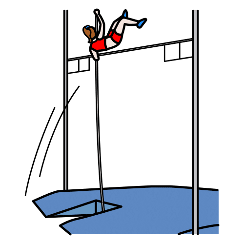 Pictograma dunha atleta facendo salto de pértega