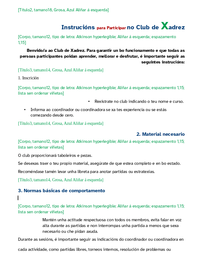 Icona de texto con instrucións