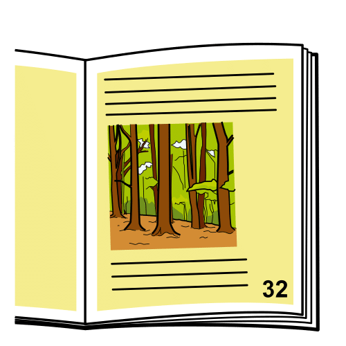 Pictograma ARASAAC dunha páxina dun libro co número de páxina