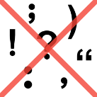 Pictograma ARASAAC con diferentes signos ortográficos riscado