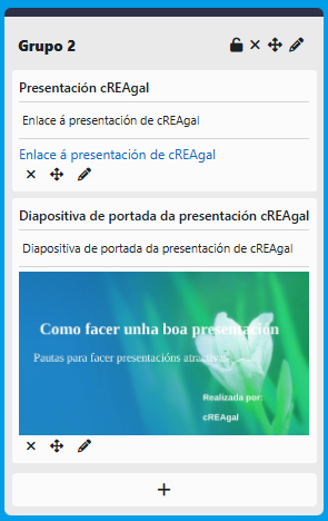 Captura de pantalla da inserción en Moodle Board