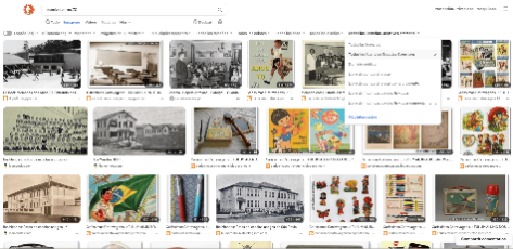 Captura de pantalla dos resultados dunha busca de imaxes con licenza CC en DuckDuckGo
