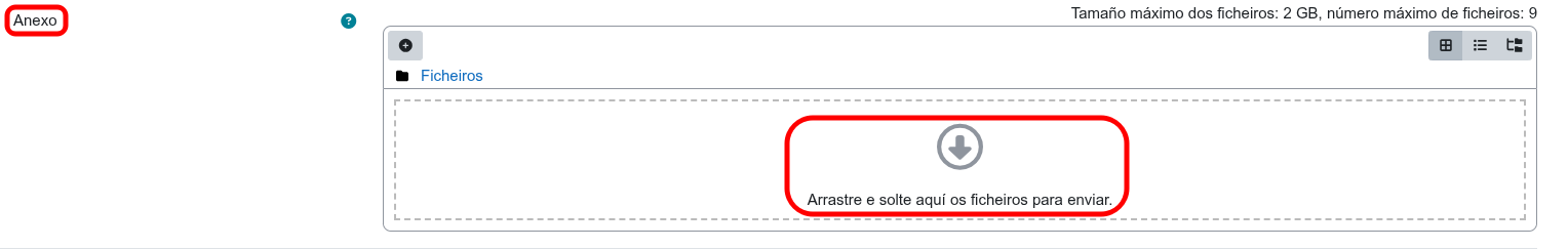 Captura de pantalal da caixa de entrega de ficheiros en Moodle