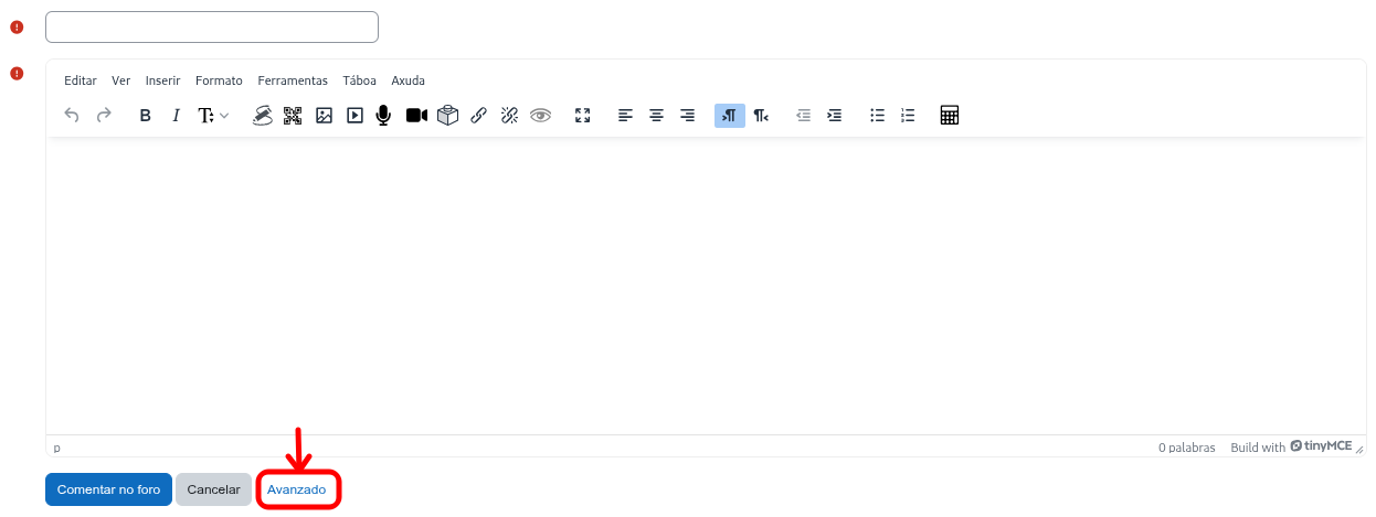 Captura de pantalla dun foro de Moodle