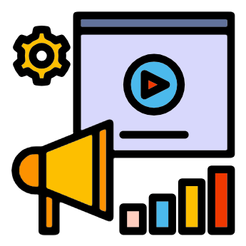 Iconas de recursos multimedia: vídeo, gráfica, son...