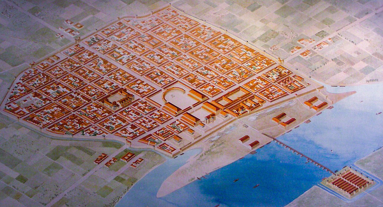 COLONIA CLAUDIA ARA AGRIPPINENSIUM (CCAA), Cologne in roman times. A reconstruction in the Römisch-Germanisches Museum, Cologne.