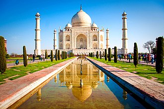 Truly a wonder of the world, this famous monument - the Taj Mahal - is always photogenic, constantly changing colors depending on the time of day and intensity of the sun.(India)