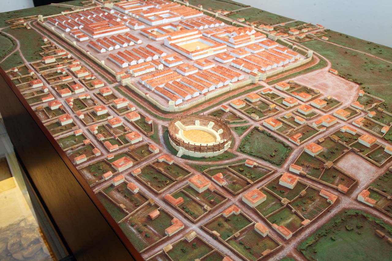 Maqueta onde se mostra a cidade de León en época romana