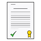 Imaxe dun documento certificado cun selo