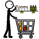 Pictograma de persoa comprando