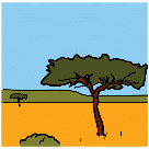 Pictograma que representa a sabana africana