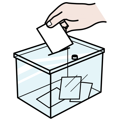 Imaxe dunha man votando