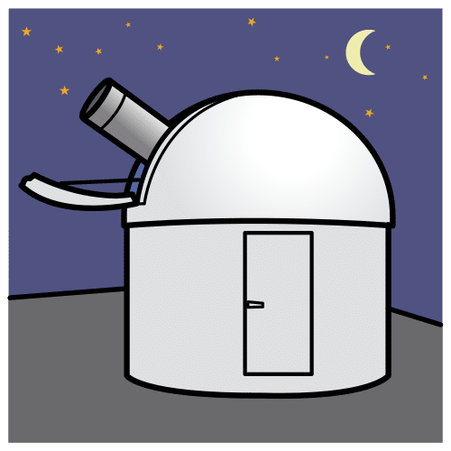 Observatorio bajo un cielo nocturno