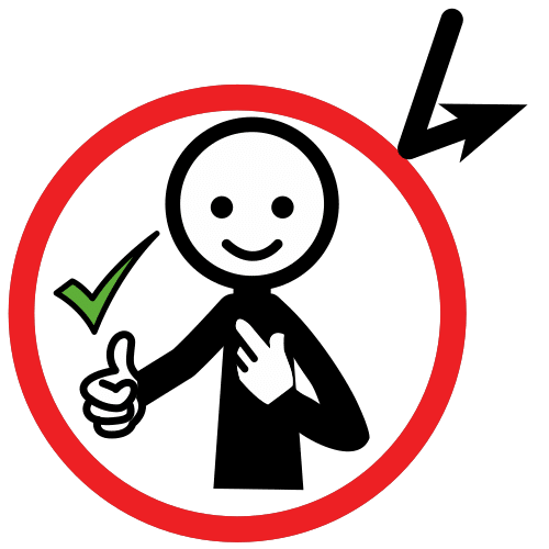 Icono de seguridad compuesto por una persona dentro de una burbuja protectora