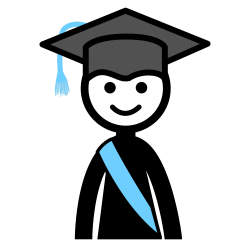 Pictograma de persona graduada.