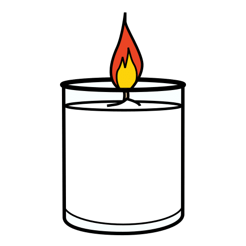Una vela encendida