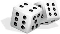 Imágenes prediseñadas vector de juego jugando a los dados Imagen de dos dados.