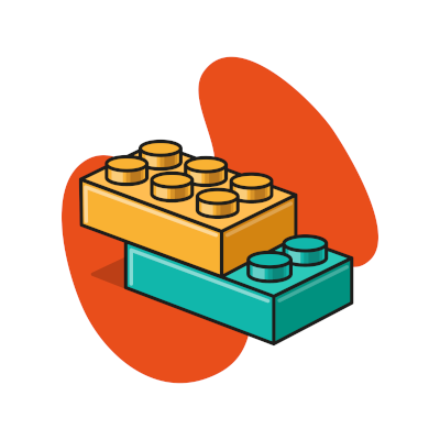 Lego construir Dos piezas de juego de construcción encajadas
