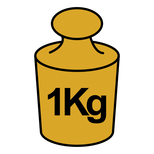 Pesa de un kilogramo de masa.