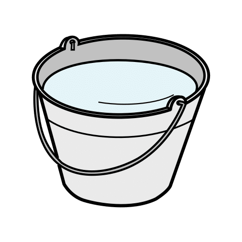 Cubo lleno de agua.