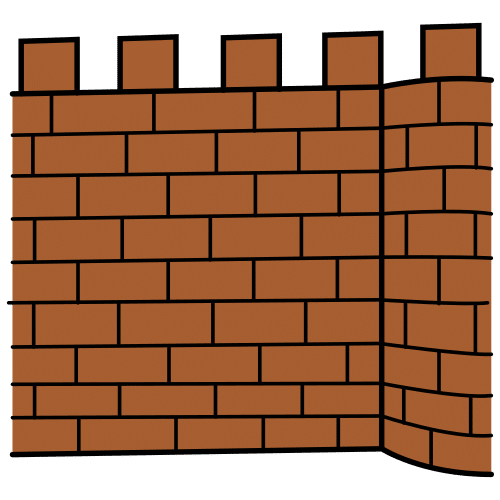 Muro formado por varios ladrillos.