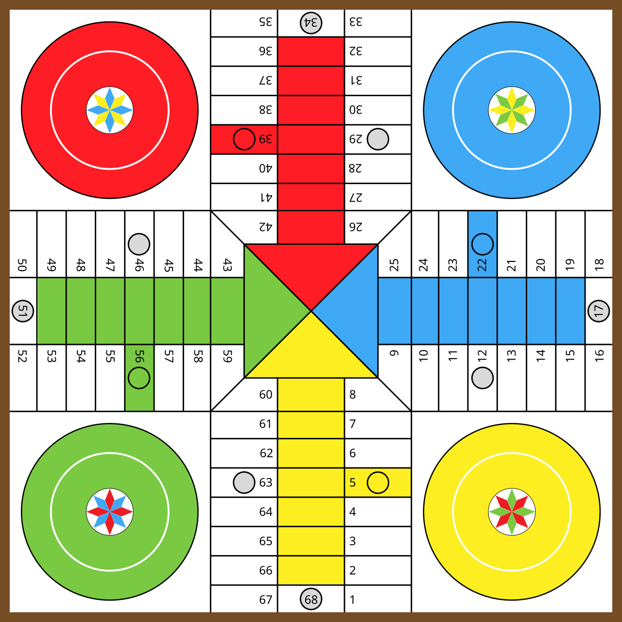 Tablero de un juego de un parchís