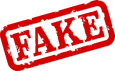 Palabra fake en rojo